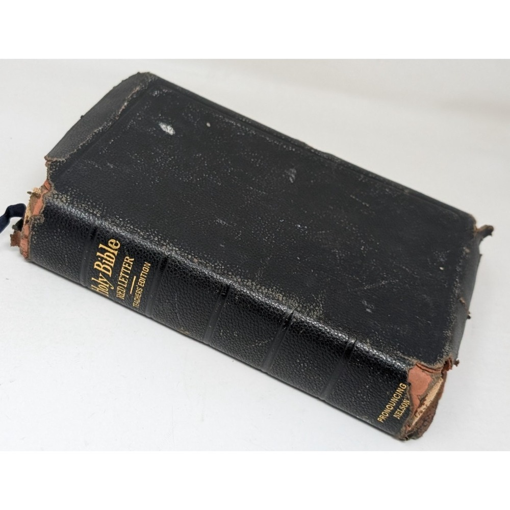 Antique Holy Bible Teachers Edition Pronouncing Nelson 1900s Maps Index Vintage